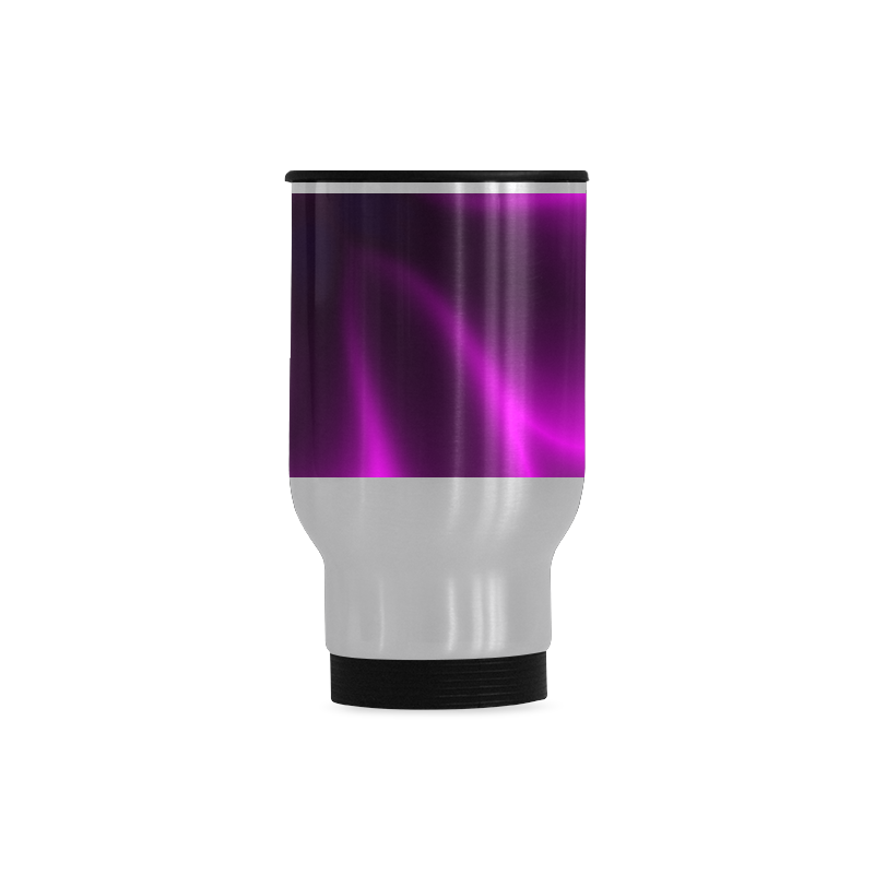 Purple Blossom Travel Mug (Silver) (14 Oz)