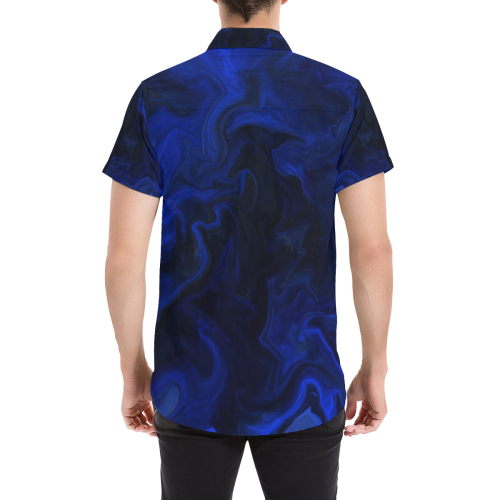Indigo flow Men's All Over Print Short Sleeve Shirt (Model T53)