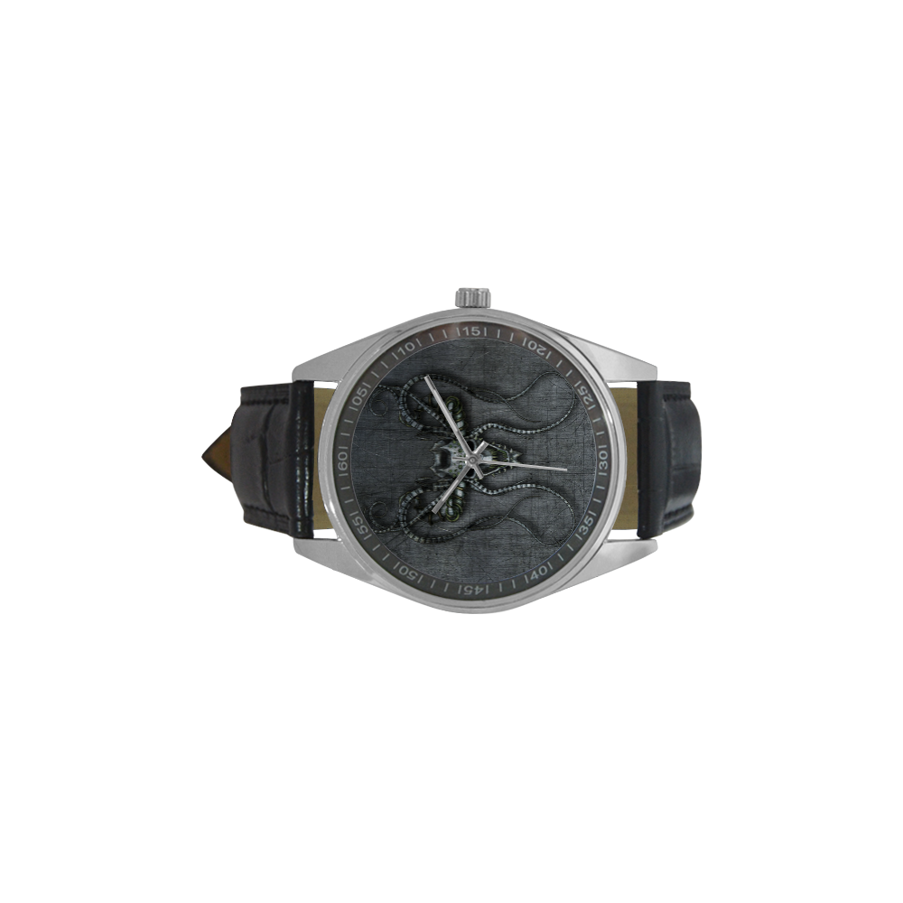 Iron Skull Men's Casual Leather Strap Watch(Model 211)