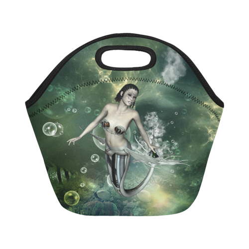 Awesome mermaid in the deep ocean Neoprene Lunch Bag/Small (Model 1669)