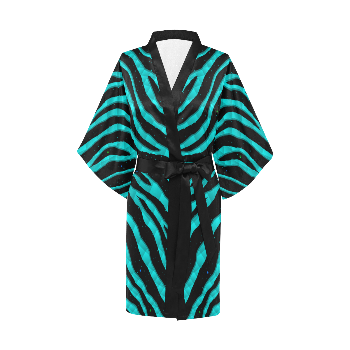 Ripped SpaceTime Stripes - Cyan Kimono Robe