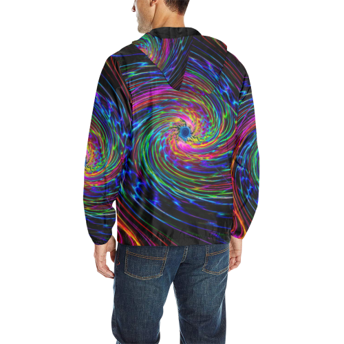 wormhole 3.1 All Over Print Quilted Windbreaker for Men (Model H35)