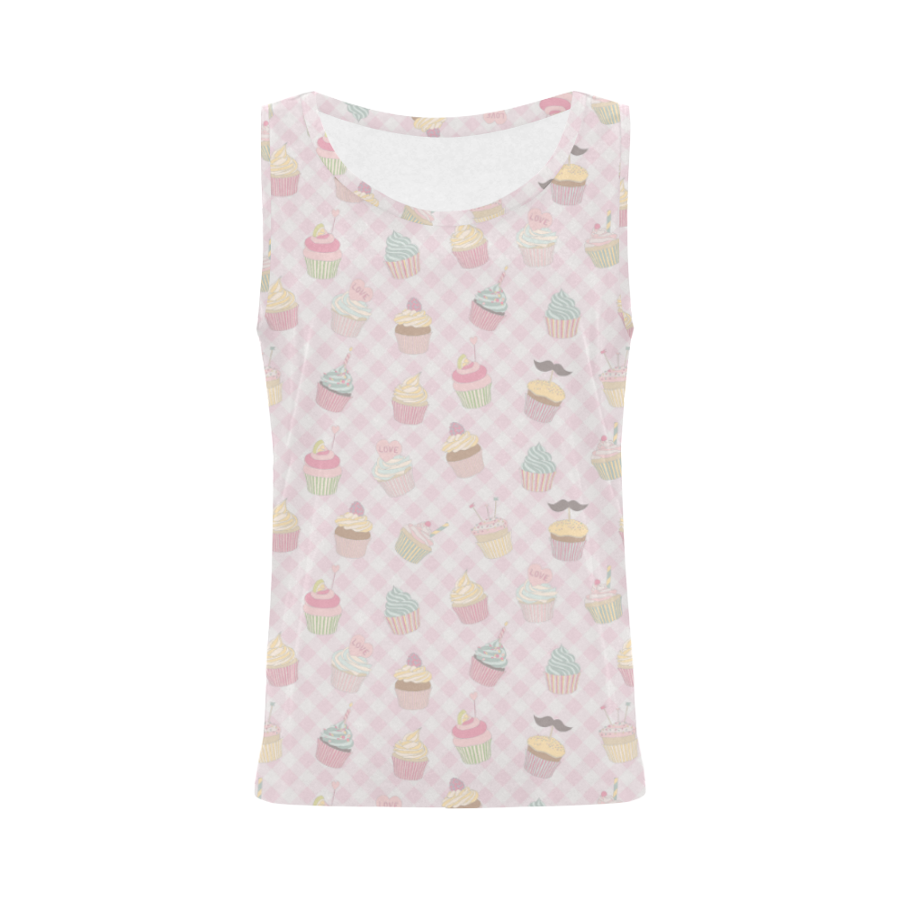 Cupcakes All Over Print Tank Top for Women (Model T43)
