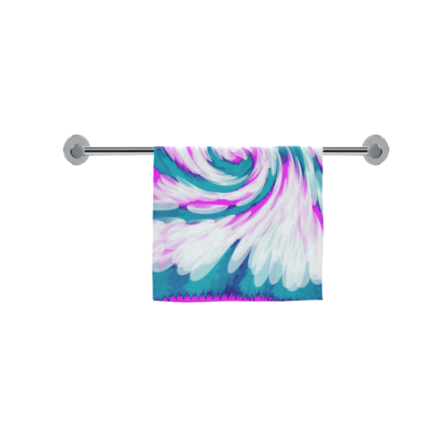 Turquoise Pink Tie Dye Swirl Abstract Custom Towel 16"x28"