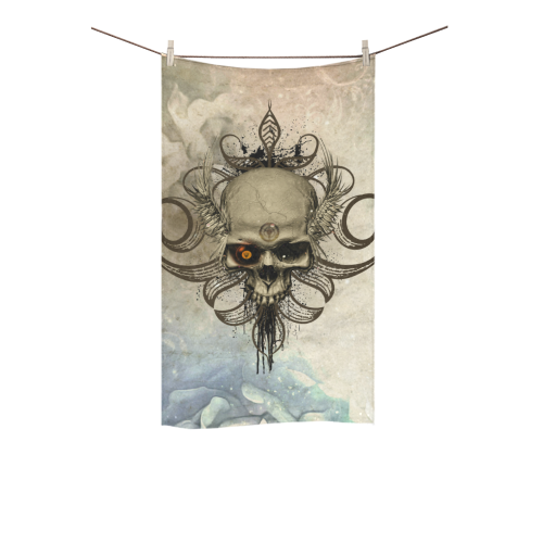 Creepy skull, vintage background Custom Towel 16"x28"