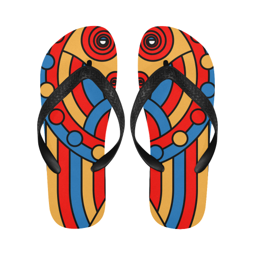 Aztec Maasai Lion Tribal Flip Flops for Men/Women (Model 040)