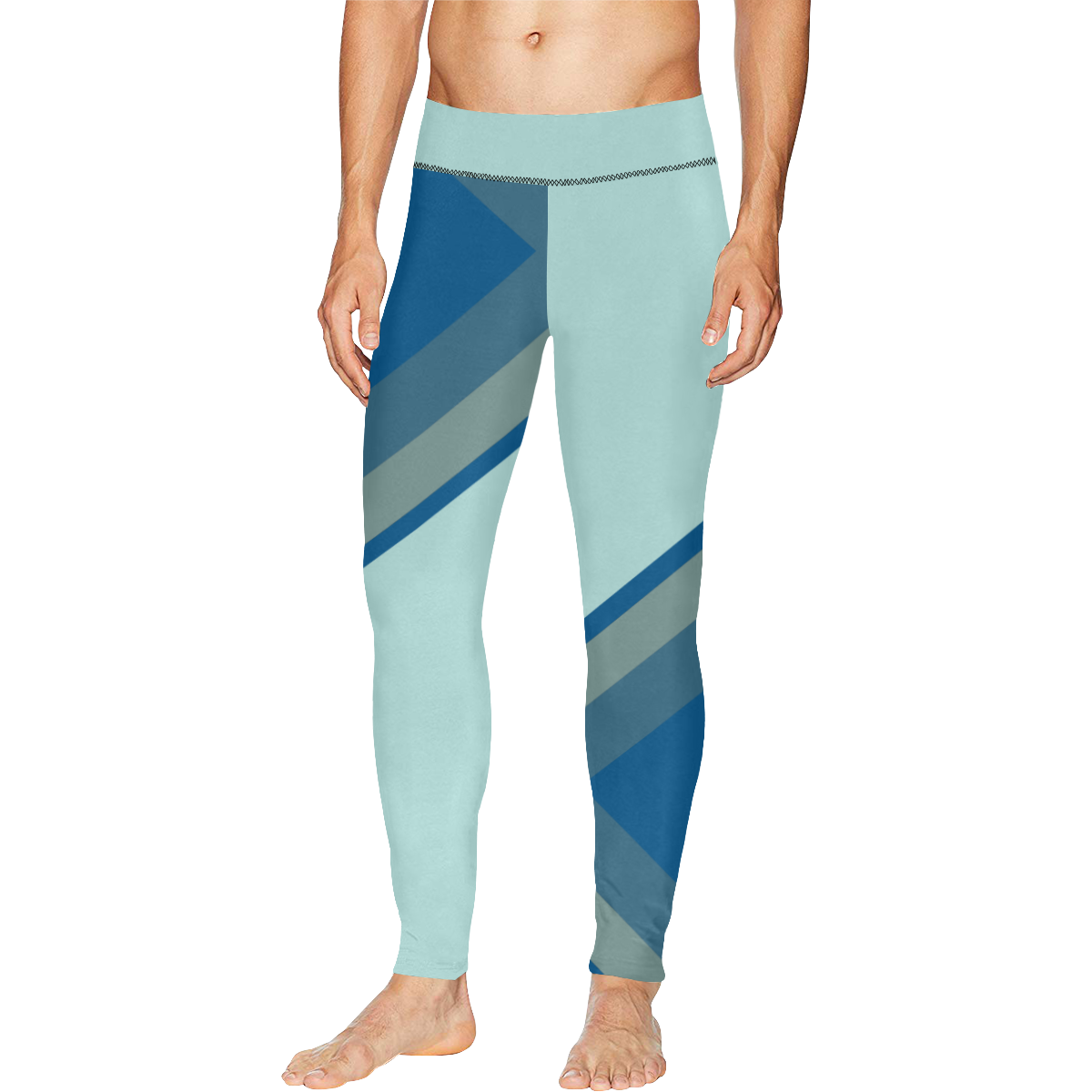 Classic Blue Layers on Bleached Coral Men's All Over Print Leggings (Model L38)