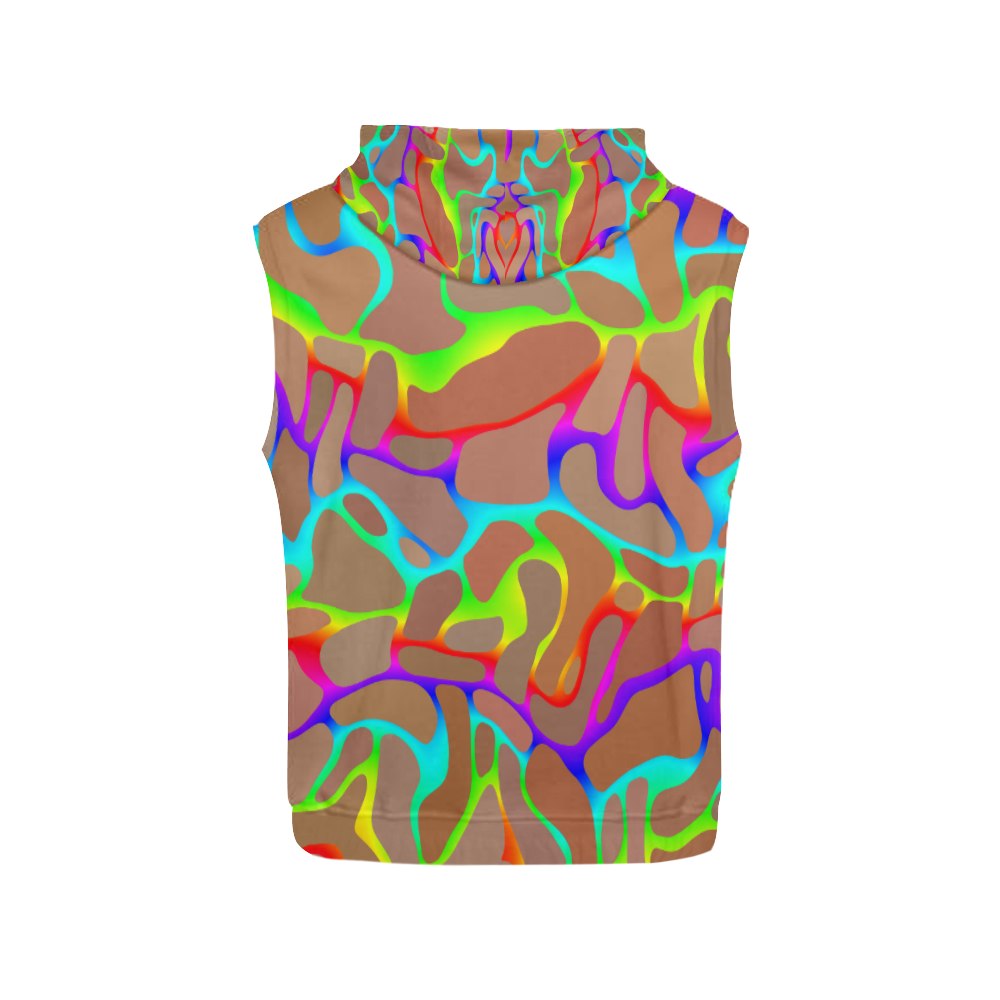 Colorful wavy shapes All Over Print Sleeveless Hoodie for Men (Model H15)