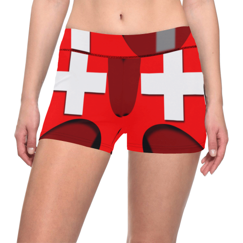 The Flag of Switzerland Women's All Over Print Short Leggings (Model L28)
