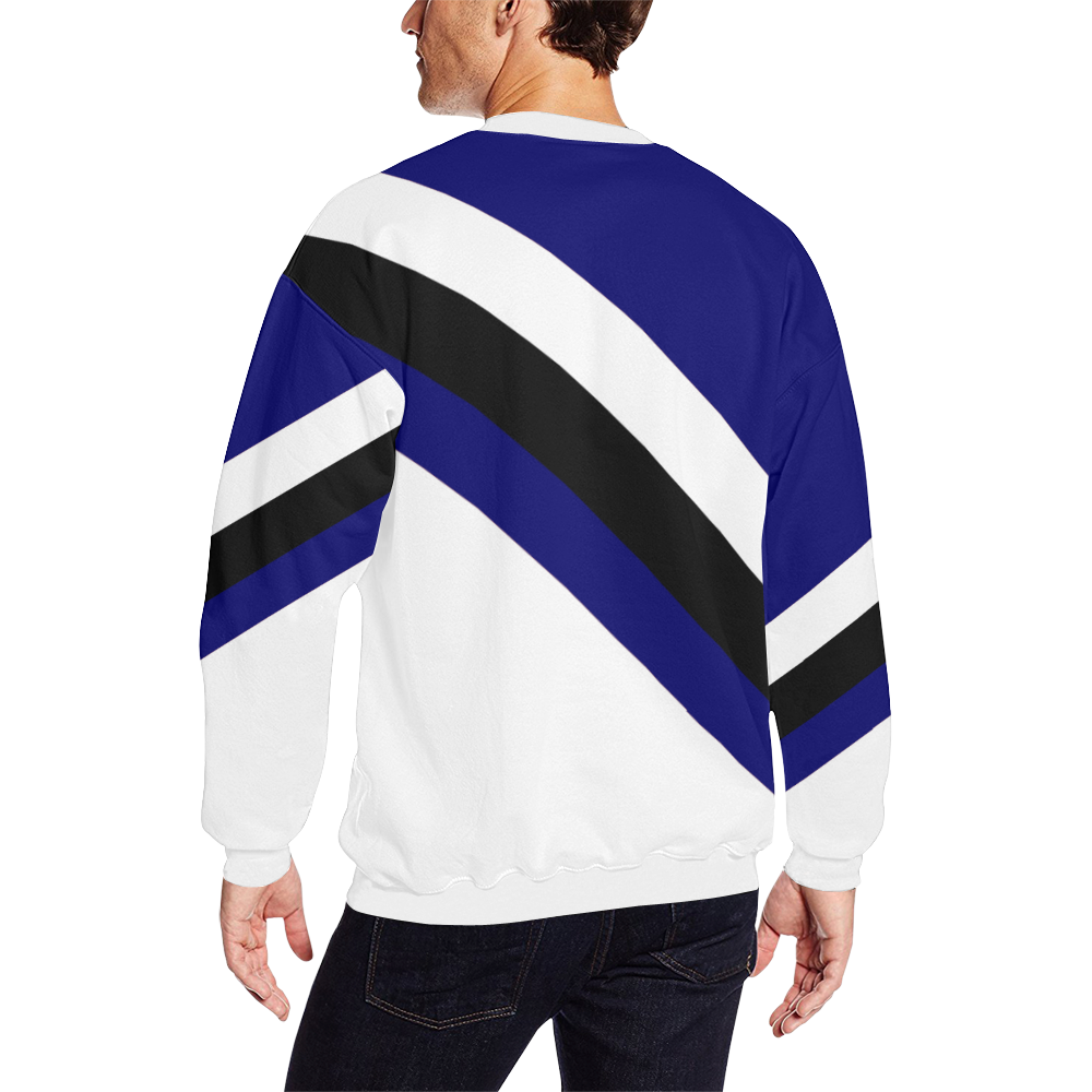 racer blu Men's Oversized Fleece Crew Sweatshirt (Model H18)