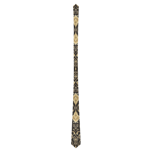 Black Gold Damask Classic Necktie (Two Sides)