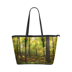Maple Forest Leather Tote Bag/Small (Model 1651)