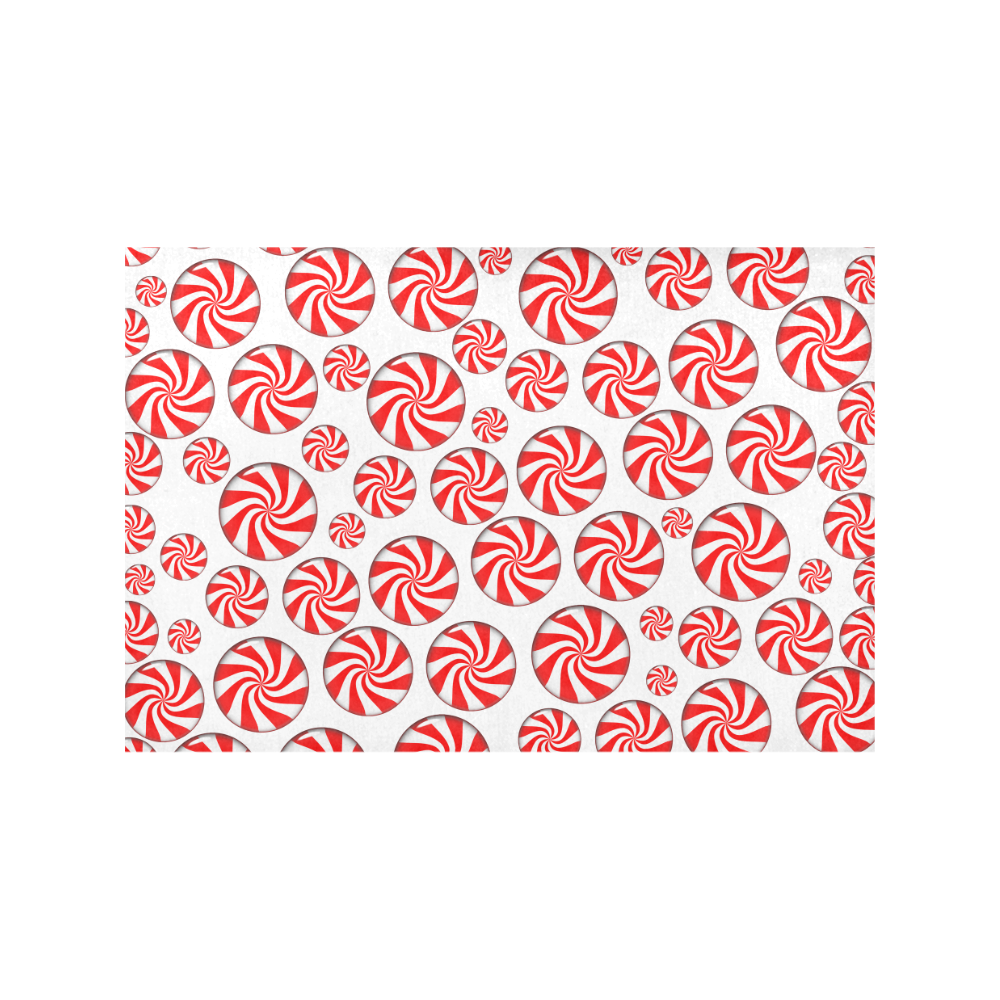 Christmas Peppermint Candy White Placemat 12’’ x 18’’ (Set of 2)