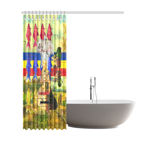THE WHITE FEATHER HEADDRESS Shower Curtain 72"x84"