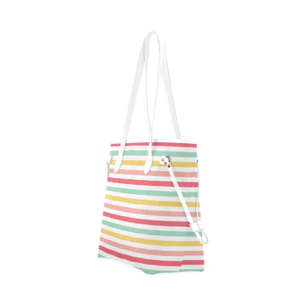 Pastel Stripes Clover Canvas Tote Bag (Model 1661)
