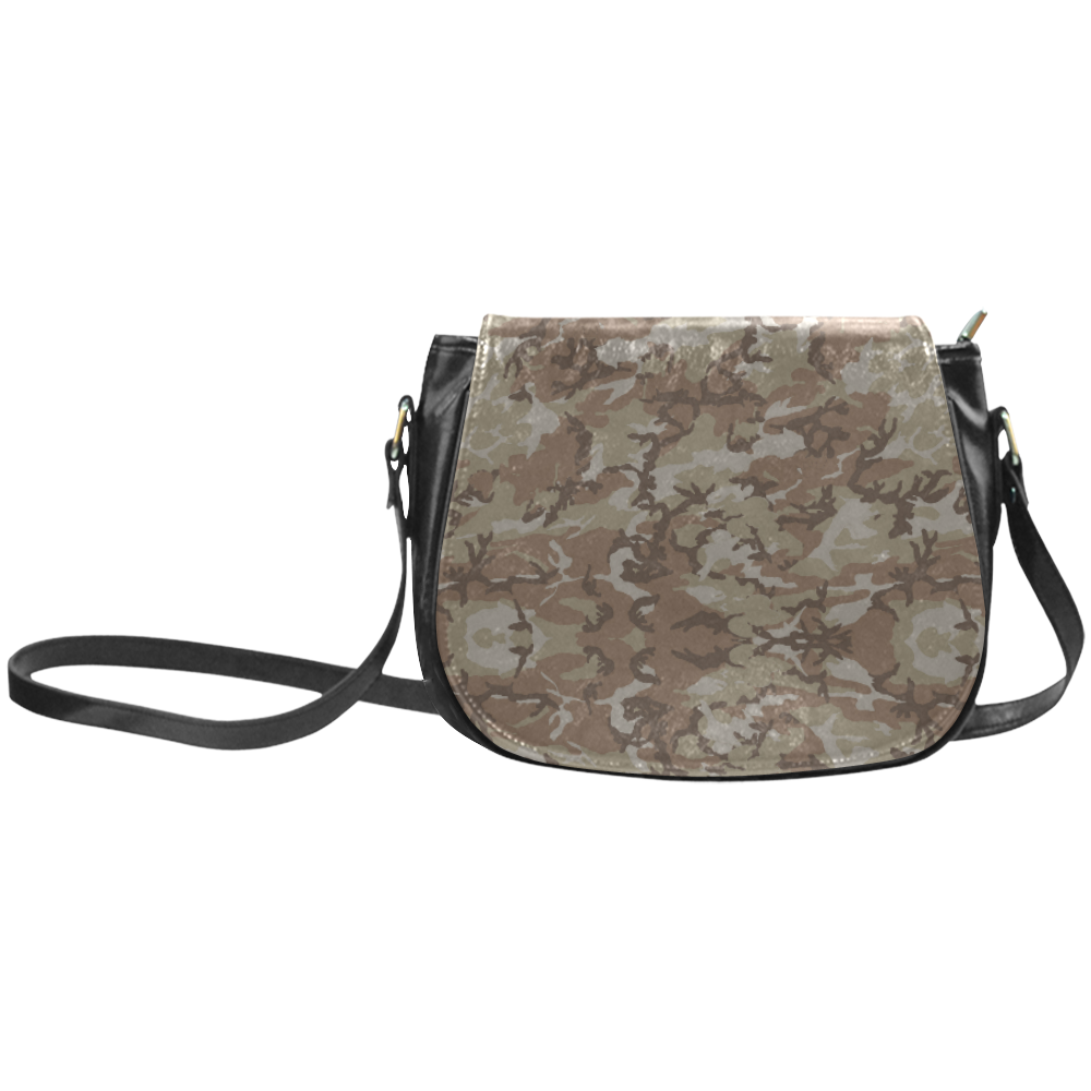 Woodland Desert Brown Camouflage Classic Saddle Bag/Small (Model 1648)