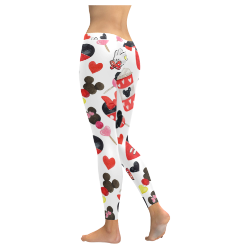 mickeylove4leggings Women's Low Rise Leggings (Invisible Stitch) (Model L05)