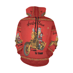 Santa Claus wish you a merry Christmas All Over Print Hoodie for Men/Large Size (USA Size) (Model H13)