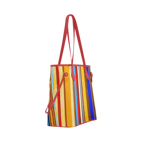 Colorful abstract pattern stripe art Clover Canvas Tote Bag (Model 1661)