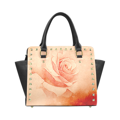 Beautiful roses Rivet Shoulder Handbag (Model 1645)