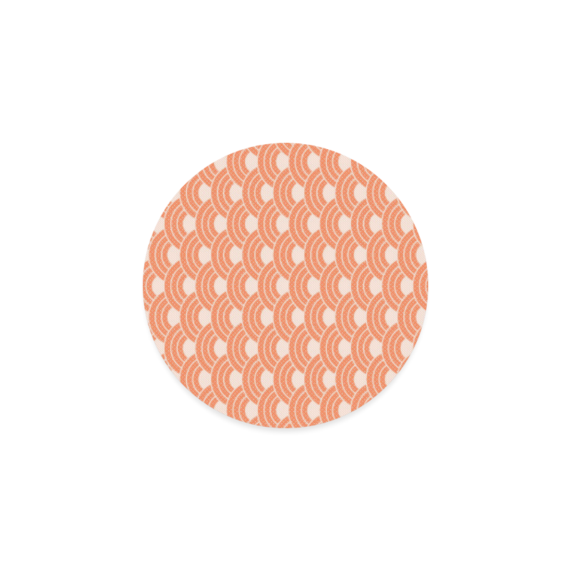 Living Coral Color Scales Pattern Round Coaster