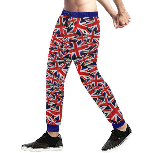 Union Jack British UK Flag - Blue Men's All Over Print Sweatpants (Model L11)
