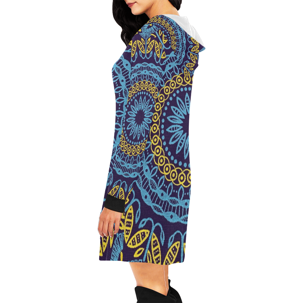 MANDALA PLANETS ALIGN All Over Print Hoodie Mini Dress (Model H27)