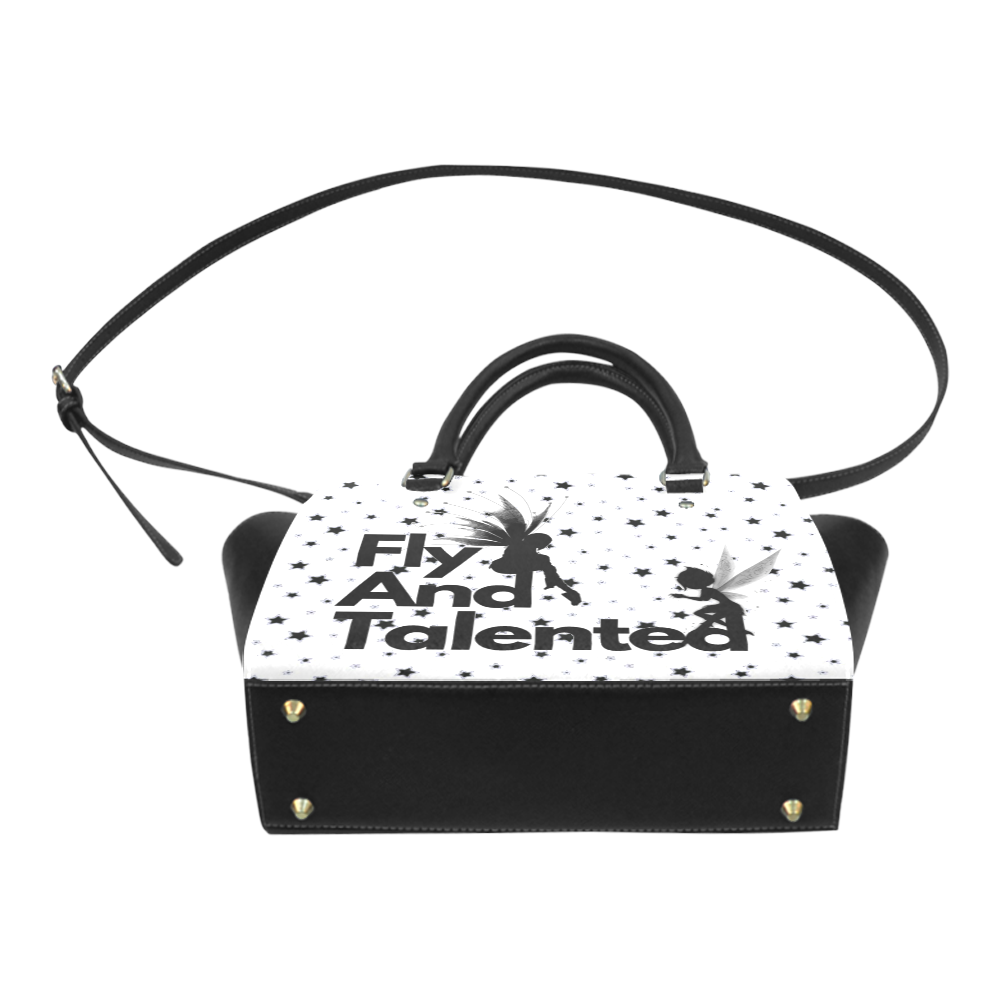 Fly & Talented White Classic Shoulder Handbag (Model 1653)