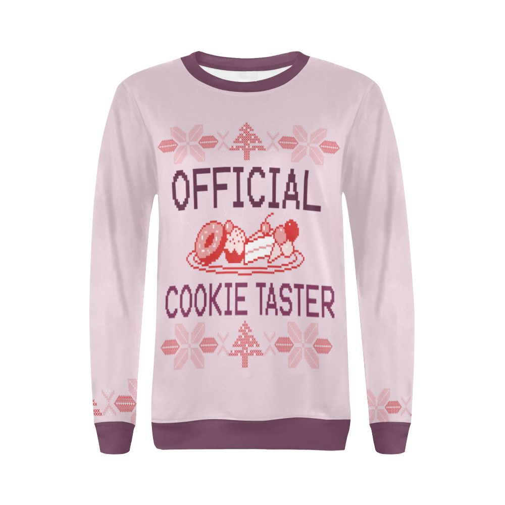 Official Cookie Taster All Over Print Crewneck Sweatshirt for Women (Model H18)