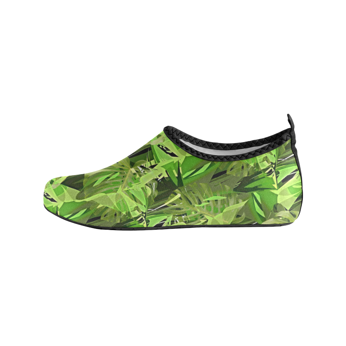 Tropical Jungle Leaves Camouflage Kids' Slip-On Water Shoes (Model 056)
