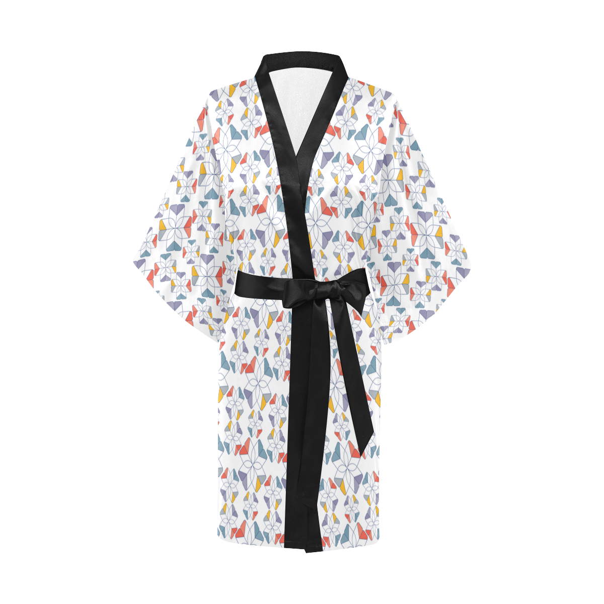 Geo Oriental Floral Kimono Robe