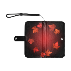 Autumn Leaves Canada Mobile Phone Wallet Flip Leather Purse for Mobile Phone/Small (Model 1704)