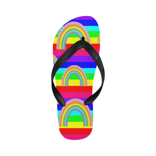 rainbowsspatternsstripesflipdflops Flip Flops for Men/Women (Model 040)