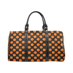 Orange Polka Dots on Black New Waterproof Travel Bag/Small (Model 1639)