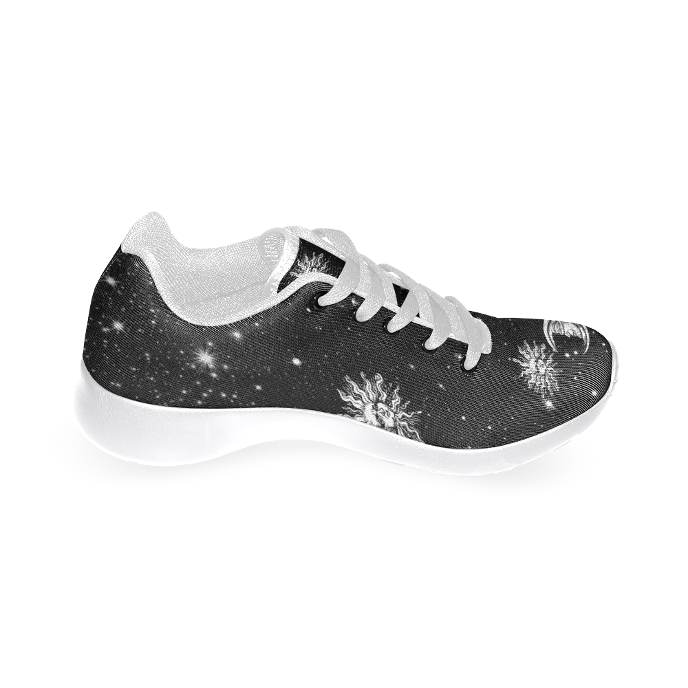 Mystic Stars, Moon and Sun  (White Laces) Men’s Running Shoes (Model 020)