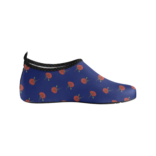 red rose blue Women's Slip-On Water Shoes (Model 056)
