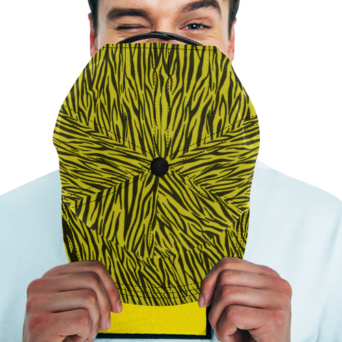 Yellow Zebra Stripes Pattern All Over Print Snapback Hat D