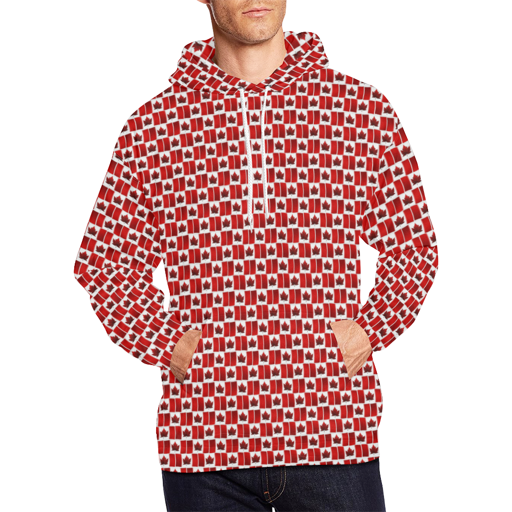 Canada Hoodies Plus Size Canada Flag Souvenir Hoodies All Over Print Hoodie for Men/Large Size (USA Size) (Model H13)