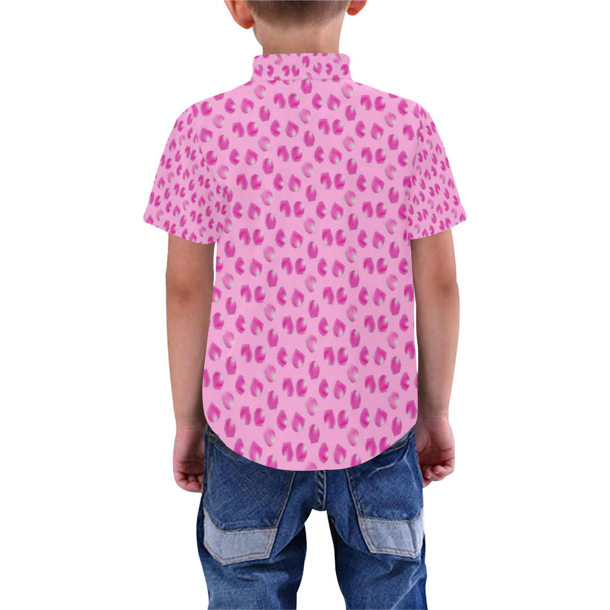 Rose petals Boys' All Over Print Short Sleeve Shirt (Model T59)