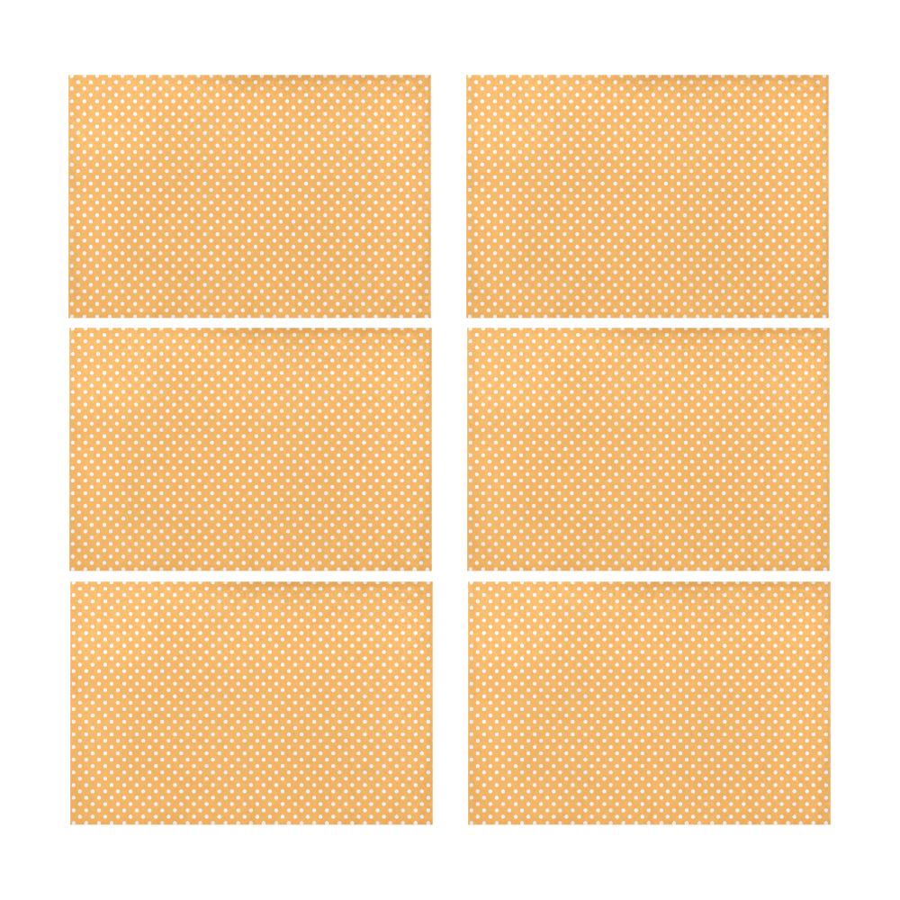 Yellow orange polka dots Placemat 12’’ x 18’’ (Set of 6)