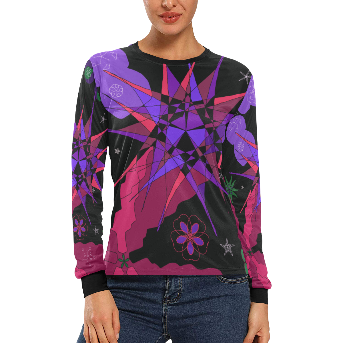Abstract #9 2020 Women's All Over Print Long Sleeve T-shirt (Model T51)