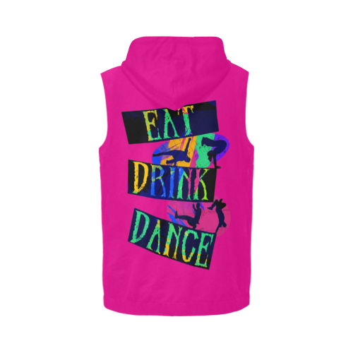 Break Dancing Colorful / Pink All Over Print Sleeveless Zip Up Hoodie for Men (Model H16)