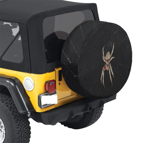 Creepy Living Skull Spider 34 Inch Spare Tire Cover