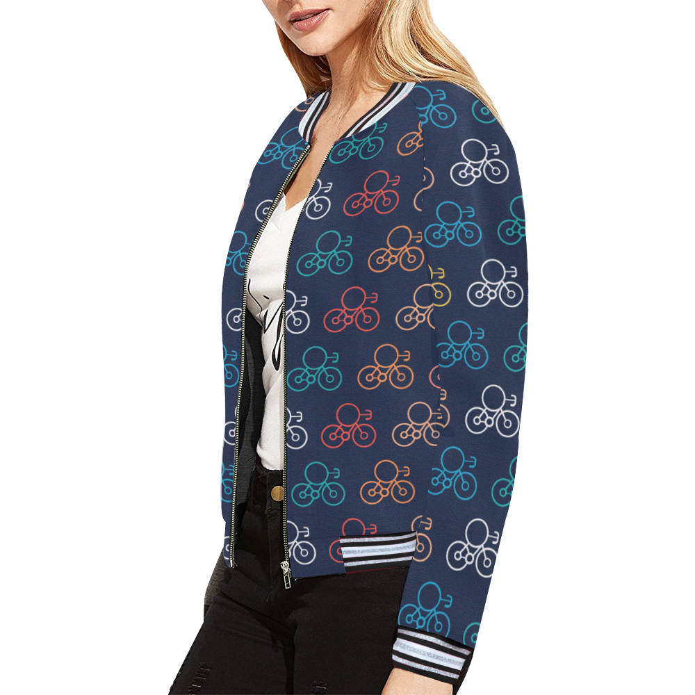 bicycle wheels All Over Print Bomber Jacket for Women (Model H21)