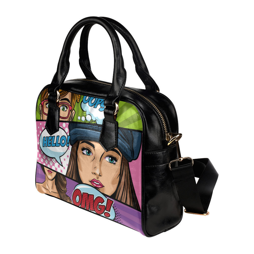 Comics Pop Art Shoulder Handbag (Model 1634)