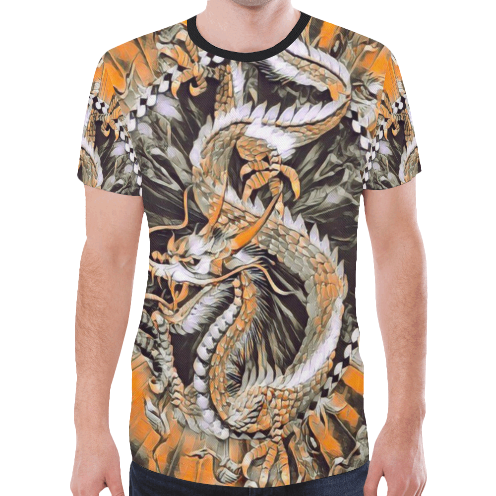 Awesome Chinese Emperor Dragon Mandarin Graphic New All Over Print T-shirt for Men (Model T45)