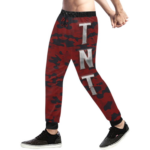 T.N.T Red Camo Men's All Over Print Sweatpants/Large Size (Model L11)