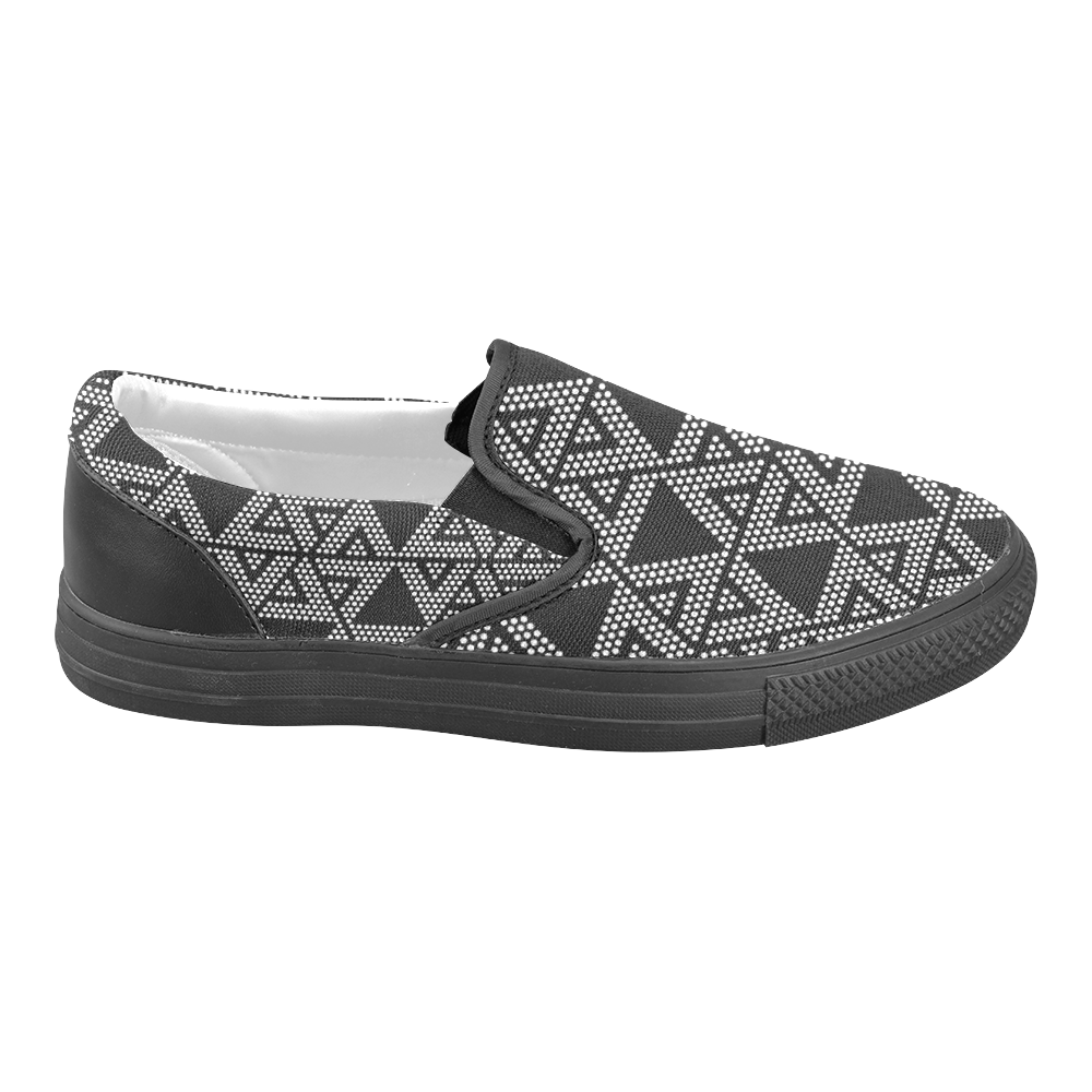 Polka Dots Party Slip-on Canvas Shoes for Men/Large Size (Model 019)