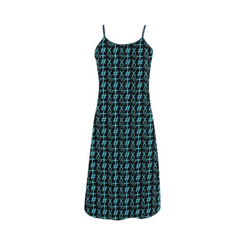 NUMBERS Collection Symbols Teal Alcestis Slip Dress (Model D05)