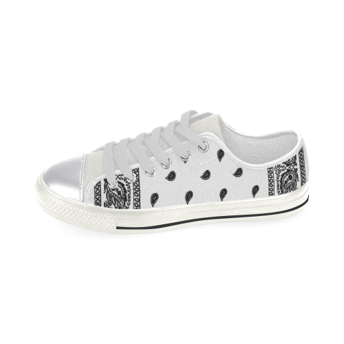 White Bandana Women's Classic Canvas Shoes (Model 018)